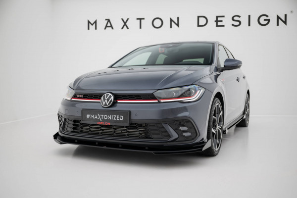 Front Stoßstange Flaps Für VW Polo GTI Mk6 Facelift Schwarz Hochglanz
