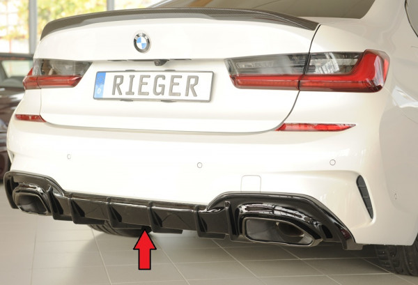 Rieger Heckeinsatz glanz schwarz für BMW 3er G20 (G3L) Lim. 03.19-06.22 (bis Facelift)