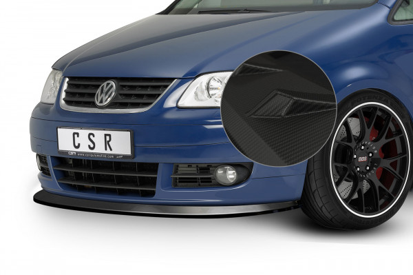 Cup-Spoilerlippe mit ABE für VW Touran I (Typ 1T) CSL005-M Carbon Look Matt