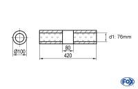 FOX Uni-Schalldämpfer rund aus Edelstahl Ø100mm Länge 420mm FOX Uni-Schalldämpfer rund aus Edelstahl Ø100mm Länge 420mm