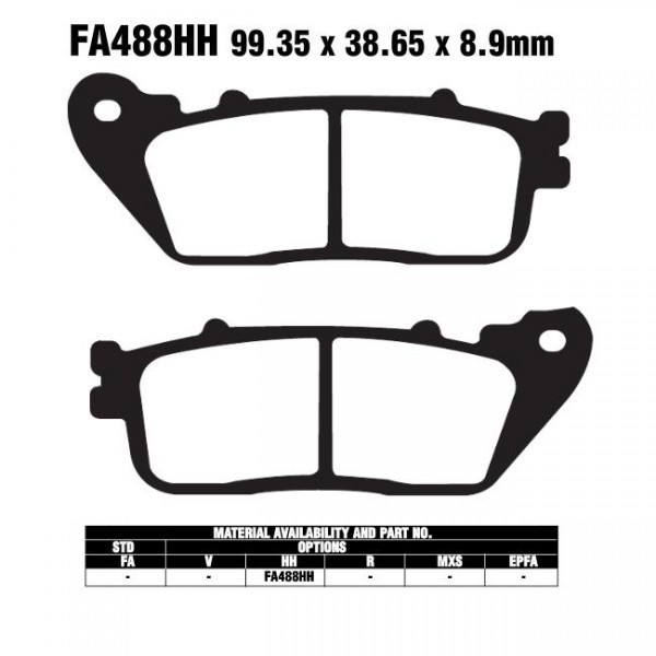 EBC FA488 HH Bremsbeläge passend für Honda VFR 800 / CB 1000 R / VFR 1200 F