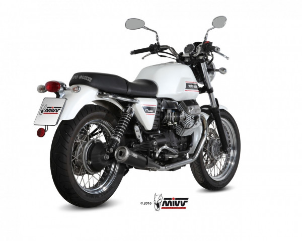 MIVV Ghibli Black Steel Endschalldämpfer passend für Moto Guzzi V7 Classic / Special / Stone 08-16