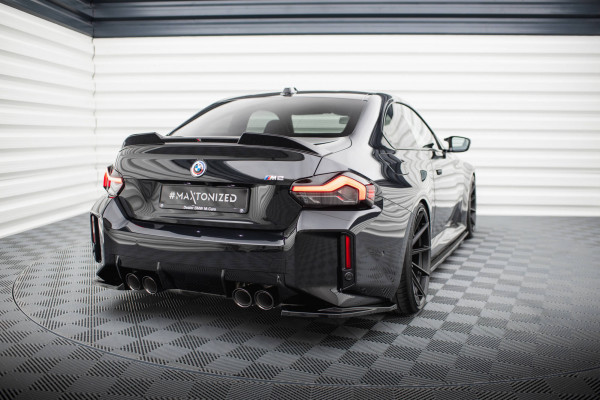 Heck Ansatz Flaps Diffusor V.1 Für BMW M2 G87 Schwarz Hochglanz