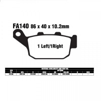 EBC FA140 V Bremsbeläge passend für Triumph, Honda, Suzuki, Kawasaki & Buell EBC FA140 V Bremsbeläge passend für Triumph, Honda, Suzuki, Kawasaki & Buell