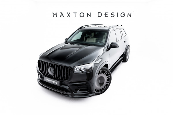 Front Ansatz Für Mercedes-Benz GLS AMG-Line X167 Facelift Schwarz Hochglanz