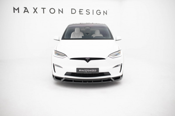 Front Ansatz V.3 Für Tesla Model X Mk1 Facelift Schwarz Hochglanz