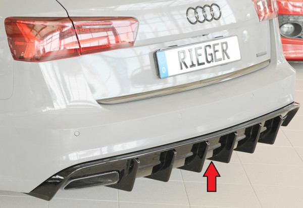 Rieger Heckeinsatz (für Fzg. mit AHK) glanz schwarz für Audi A6 (4G/C7) Lim. 09.14- (ab Facelift)