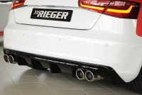 Rieger Heckeinsatz (GBL56787) glanz schwarz für Audi A3 (8V) 3-tür. (Schrägheck 8V1) 07.12-08.16 (bi Ausführung: Schwarz matt