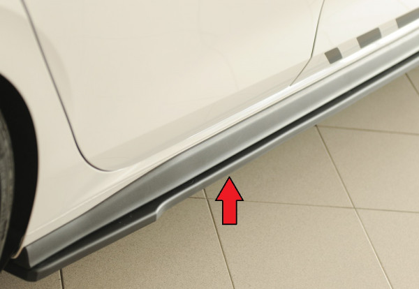 Rieger Seitenschweller rechts ansatz matt schwarz für VW Golf 8 GTD 5-tür. 08.20-
