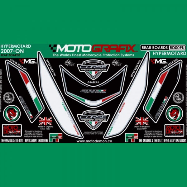 Motografix Steinschlagschutz hinten Ducati Hypermotard 1100 2007- RD009U