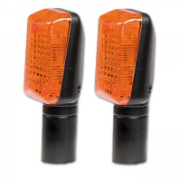 Superbike-Blinker schwarz lang mit gelbem Glas E-geprüft Superbike-Blinker schwarz lang mit gelbem Glas E-geprüft