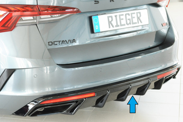 Rieger Heckeinsatz glanz schwarz für Skoda Octavia RS (NX) Lim. 07.20-