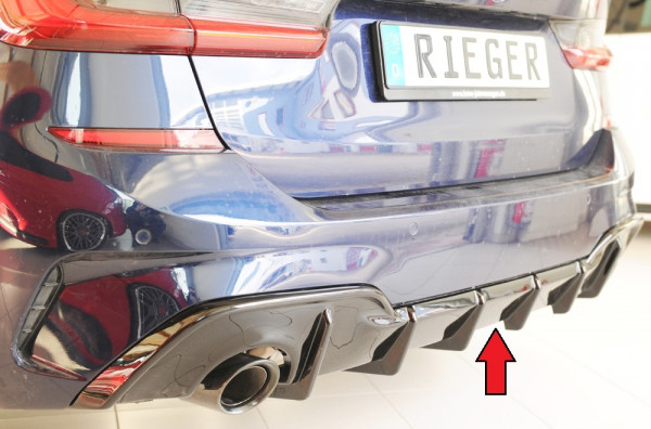 Rieger Heckeinsatz glanz schwarz für BMW 3er G20 (G3L) Lim. 03.19-06.22 (bis Facelift)