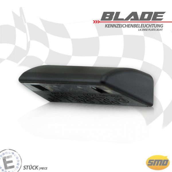 SMD-Kennzeichenbeleuchtung "Blade" | schw. | ABS Maße: B 44 x H 11 x T 22mm | E-geprüft