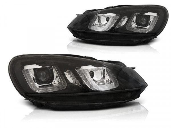 Scheinwerfer U-LED Light DRL schwarz schwarz Linie passend für VW Golf 6 08-12
