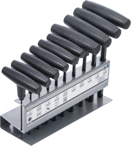 Schraubendreher-Satz mit T-Griff Innensechskant 2–10 mm 10-tlg.