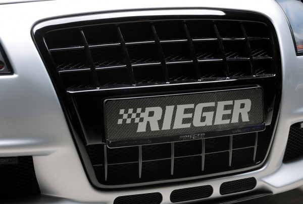 Rieger Grill mit integrierter Kennzeichenauflage glanz schwarz für Audi A3 (8P) 3-tür. -06.08