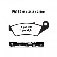 EBC FA185 MX-S Bremsbeläge passend für Honda, Suzuki, Yamaha EBC FA185 MX-S Bremsbeläge passend für Honda, Suzuki, Yamaha