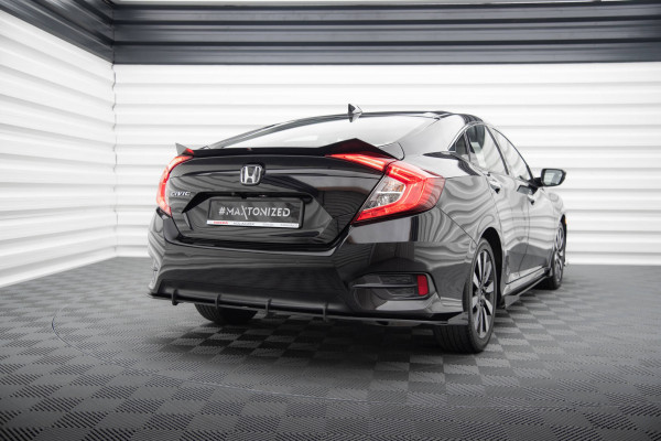 Street Pro Heck Ansatz Flaps Diffusor +Flaps Für Honda Civic Mk10 Schwarz Hochglanz