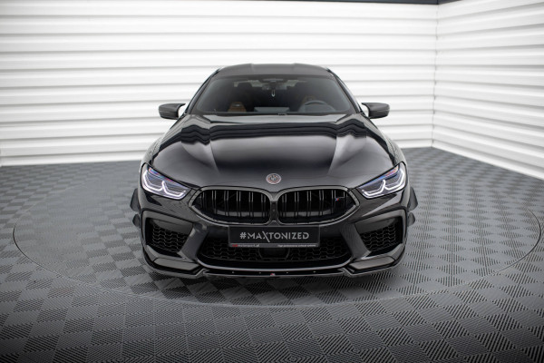 Front Ansatz V.3 Für BMW M8 Gran Coupe F93 / Coupe F92 Schwarz Hochglanz