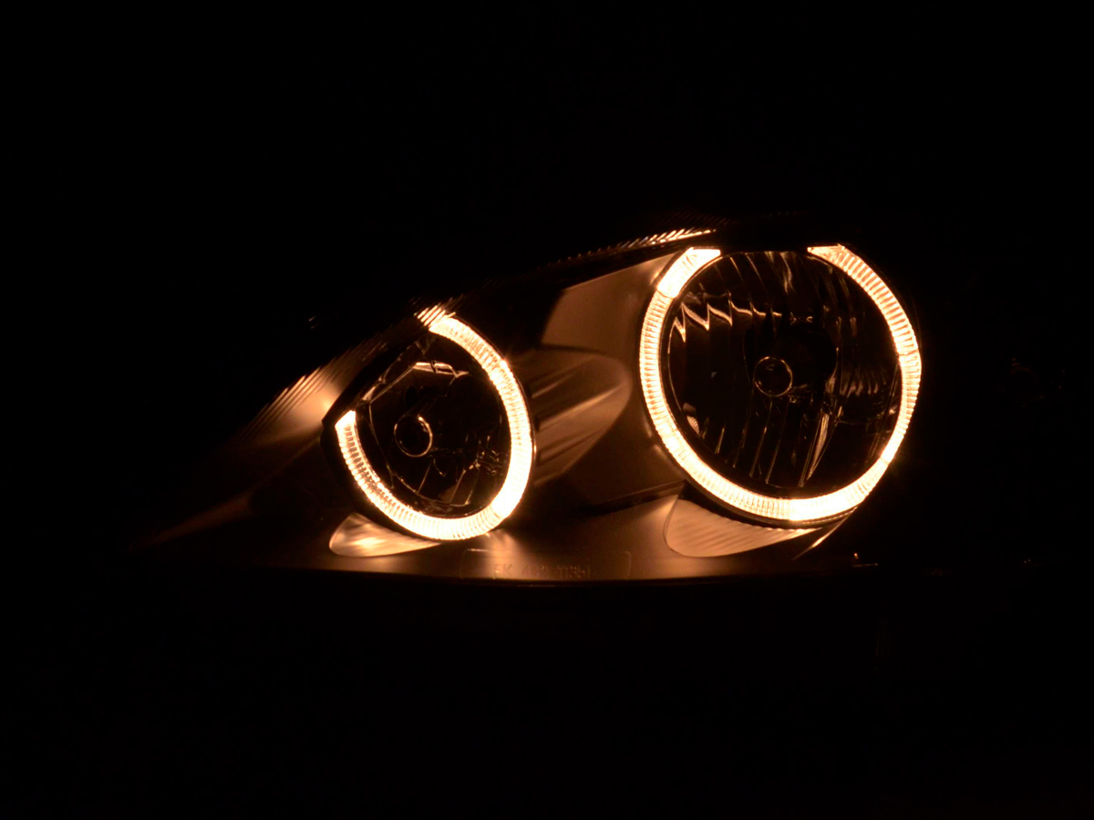 Scheinwerfer Set Angel Eyes Opel Corsa C 01-06 schwarz, Scheinwerfer, Fahrzeugbeleuchtung, Auto Tuning
