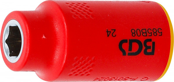 VDE-Steckschlüssel-Einsatz Sechskant SW 8 mm 3/8 Zoll