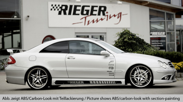 Rieger Seitenschweller links carbon look für Mercedes CLK (W209) Cabrio 00.02-06.04 (bis Facelift /