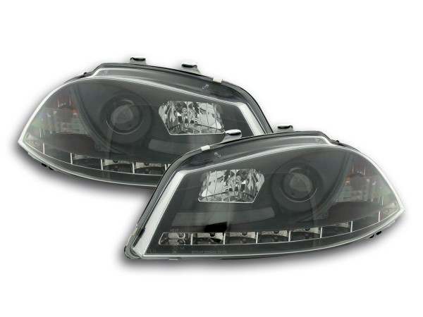 Scheinwerfer Set Daylight LED TFL-Optik Seat Ibiza Typ 6L 03-08 schwarz