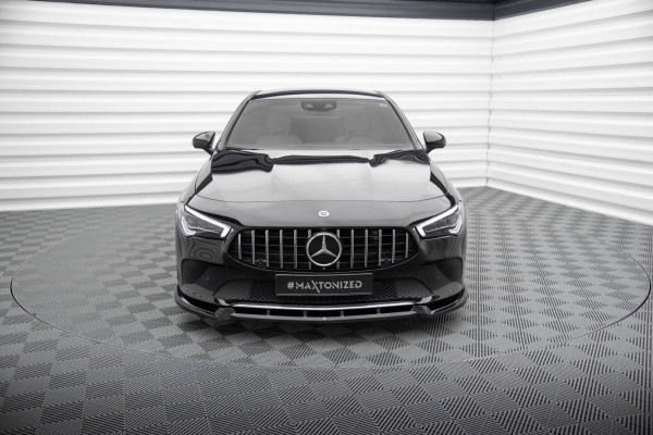 Front Ansatz V.2 Für Mercedes-Benz CLA C118 Schwarz Hochglanz