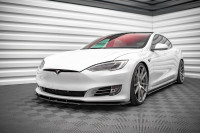 Front Ansatz V.1 Für Tesla Model S Facelift Schwarz Hochglanz