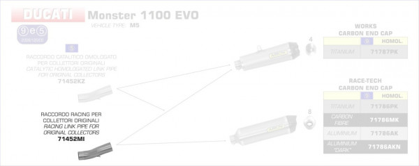 Arrow Zwischenrohr passend für Ducati Monster 1100 EVO 11-13
