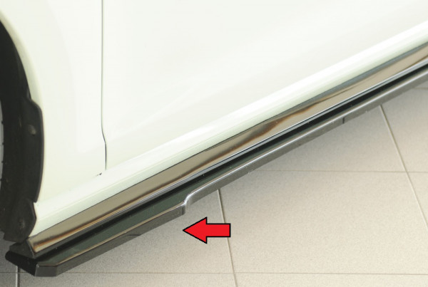 Rieger Seitenschweller links ansatz (ca. 19mm) glanz schwarz für VW Golf 7 R-Line 3-tür. 02.17- (ab