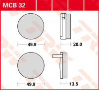 TRW Scheibenbremsbeläge MCB32 passend für Honda CB750 TRW Scheibenbremsbeläge MCB32 passend für Honda CB750