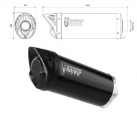 MIVV UNIVERSAL Schalldämpfer MOVER BLACK 55mm rechts MIVV UNIVERSAL Schalldämpfer MOVER BLACK 55mm rechts