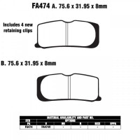 EBC FA474 Bremsbeläge passend für Can-Am Spyder 1000 RS RT RSS EBC FA474 Bremsbeläge passend für Can-Am Spyder 1000 RS RT RSS