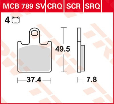 Scheibenbremsbeläge MCB789SRQ (4-Pads)