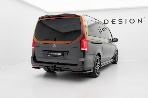 Diffusor Heck Ansatz Für Mercedes-Benz V-Klasse AMG-Line W447 Facelift 2 Schwarz Hochglanz
