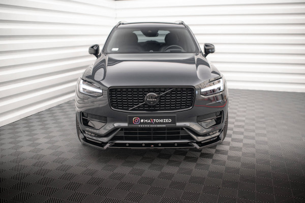 Front Ansatz V.2 Für Volvo XC90 R-Design Mk2 Facelift Schwarz Hochglanz