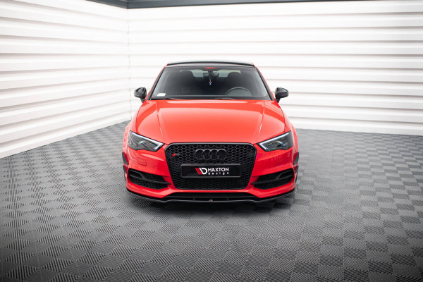 Front Ansatz V.2 Für Audi S3 / A3 S-Line 8V Limousine / Cabrio Schwarz Hochglanz