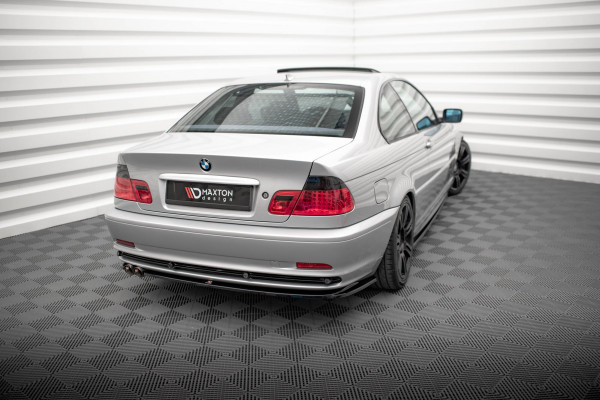 Heck Ansatz Flaps Diffusor Für BMW 3er Coupe E46 Schwarz Hochglanz