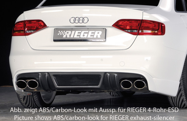Rieger Heckschürzenansatz matt schwarz für Audi A4 (B8/B81) Lim. 11.07-12.11 (bis Facelift)