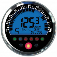 ACEWELL Digital Tacho+DZM im Chromgehäuse mit Tank- und Temperaturanzeige ACEWELL Digital Tacho+DZM im Chromgehäuse mit Tank- und Temperaturanzeige