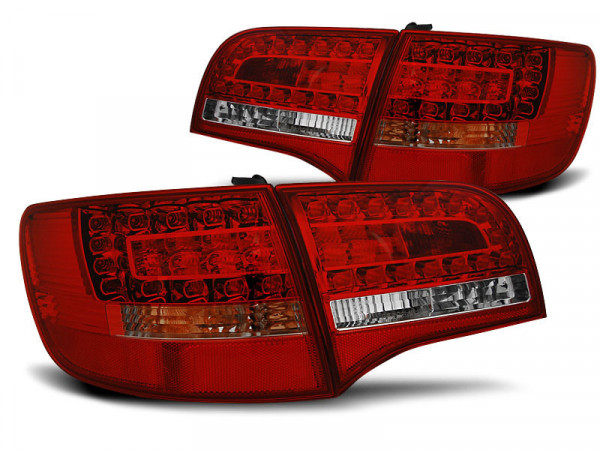 LED Rücklichter rot weiß passend für Audi A6 C6 05-08 Avant