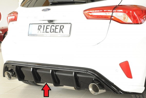 Rieger Heckeinsatz glanz schwarz für Ford Focus 4 ST (DEH) 5-tür. (Schrägheck) 04.22- (ab Facelift)