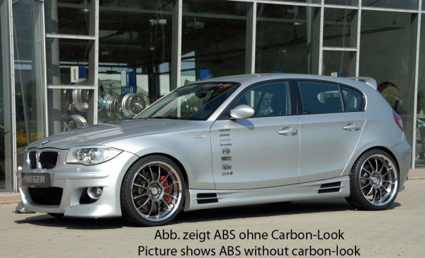 Rieger Seitenschweller links carbon look für BMW 1er E87 (187 / 1K2/1K4) Lim. 09.04-03.07 (bis Fac