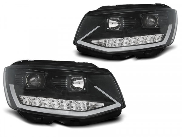 Scheinwerfer Röhrenlicht DRL schwarz chrom passend für VW T6 15-19