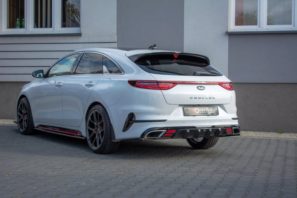 Diffusor Heck Ansatz Für Kia ProCeed GT Mk1 Schwarz Hochglanz