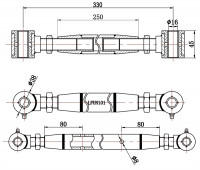 TA Technix universelle Zugstrebe / Querstabilisator 330–410mm TA Technix universelle Zugstrebe / Querstabilisator 330–410mm