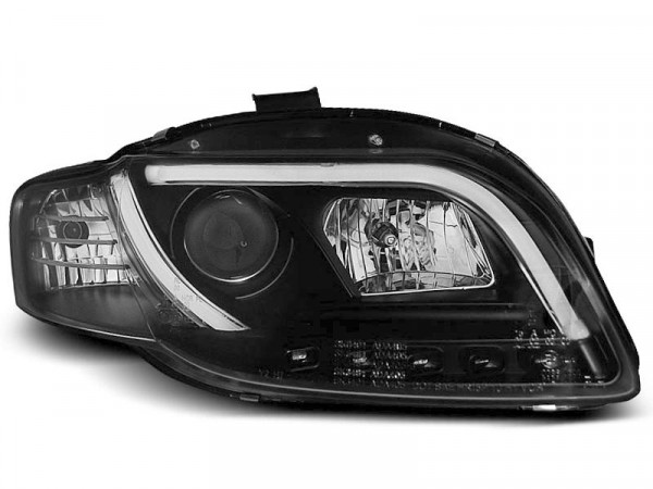 Scheinwerfer Röhrenlicht DRL schwarz passend für Audi A4 B7 11.04-03.08