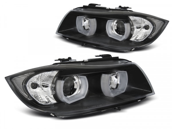 Scheinwerfer U-LED-Licht 3d schwarz passend für BMW E90 / e91 03.05-08.0